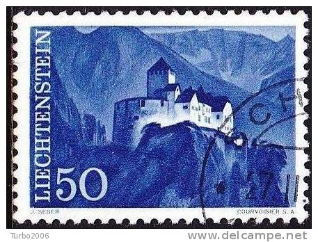 Liechtenstein 1959 Landschaften Schloss Vaduz 50 Rp Dunkelviolett  Mi 384 - Oblitérés