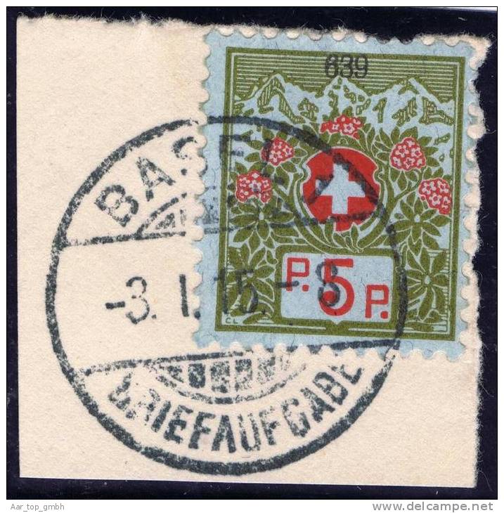 Schweiz Portofreiheit 1915-01-03 Zu#4A Kl#639 Auf Briefstück Israelitischer Frauenferein (nur 2590 Marken Zugeteilt) - Vrijstelling Van Portkosten