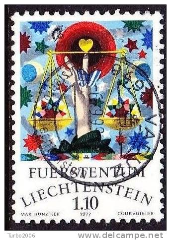 Liechtenstein 1977 Tierkreiszeichen II Waage 1.10 Fr. Mi 672 - Oblitérés