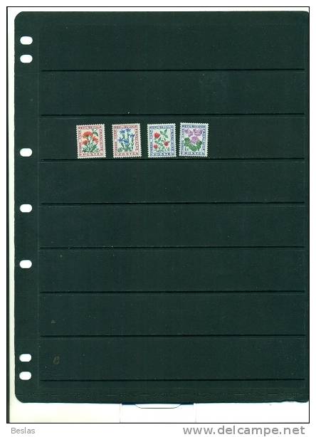 FRANCE TIMBRES TAXES FLEURS 4 VAL NEUFS - 1960-.... Mint/hinged