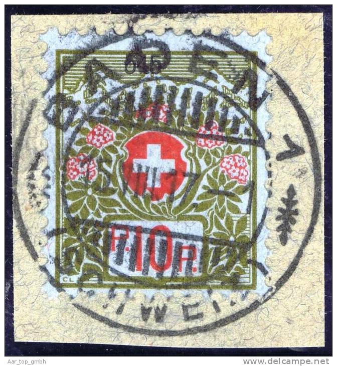 Schweiz Portofreiheit 1917-08-15 Baden Protofreiheit Zu#5A Kl#545 Kinderheim Hasenberg 4200 10Rp. Marken Zugeteilt - Portofreiheit