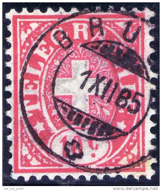 Schweiz Telegraphe 1885-12-01 Brugg Zu#14 10 Rp. Telegraphen-Marke - Telegraph