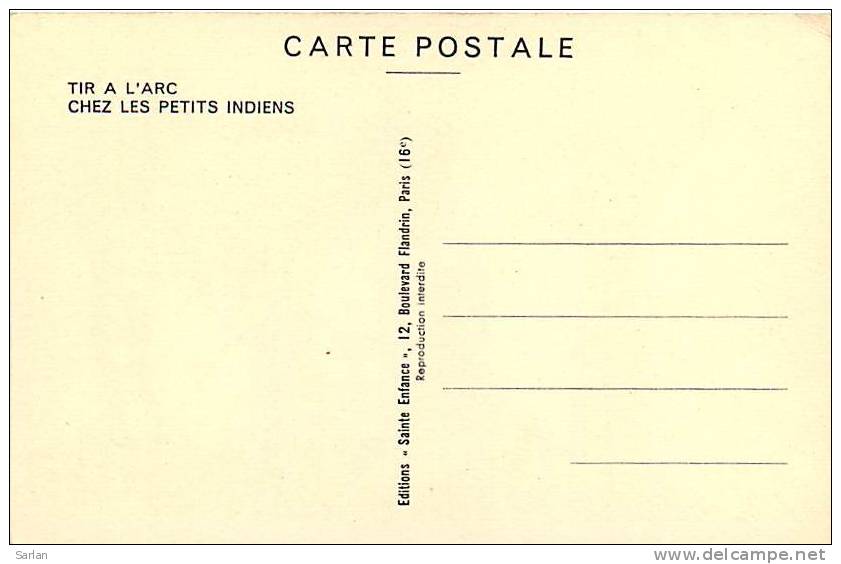 Carte Illustrée , Tie A L'arc Chez Les Petits Indiens , *135 07 - Tir à L'Arc