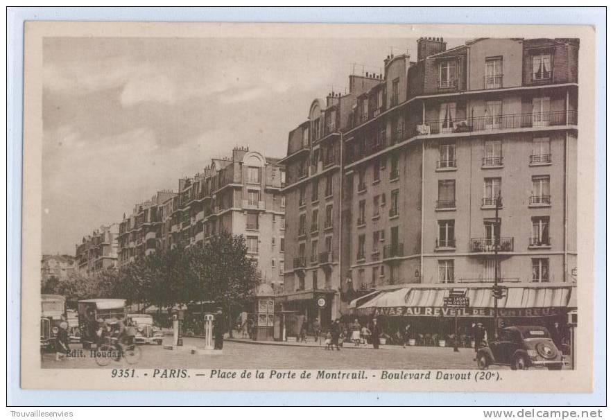 9351. PARIS - PLACE DE LA PORTE DE MONTREUIL - BOULEVARD DAVOUT - Arrondissement: 20