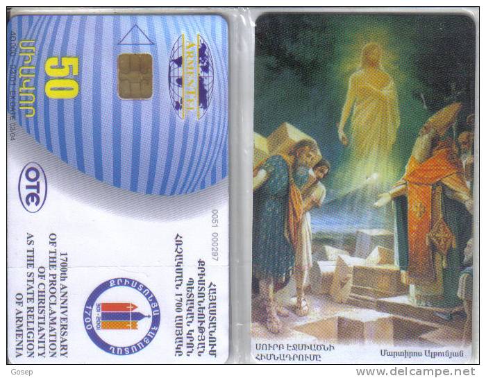 Armenia-1700th Anniversary Of The Proclamation Of Christianity As The State Religion 50unitstirage-40.000+2 Card Prepiad - Armenien