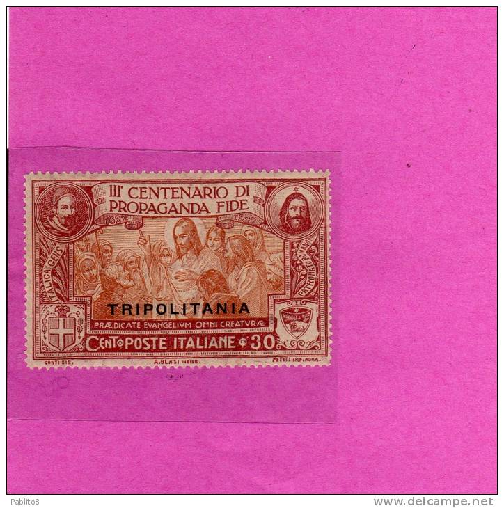 TRIPOLITANIA 1923 PROPAGANDA FIDE 30 C MNH - Tripolitaine