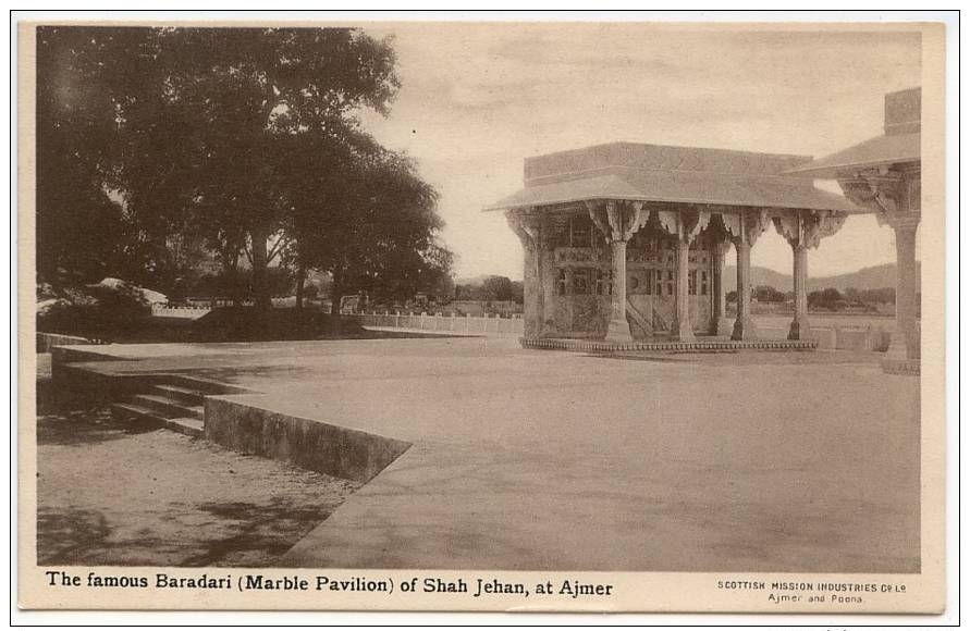 Vintage Postcard, The Famous Baradari (Marble Pavilion) Of Shah Jehan, At Ajmer, India  (ref.# 241se) - Inde