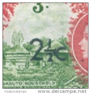 Basutoland: 1961   QE II -  Surcharge   SG61a       2½c On 3d   [Type II OVPT]   Fraction Joined To ´C´   MH - 1933-1964 Crown Colony