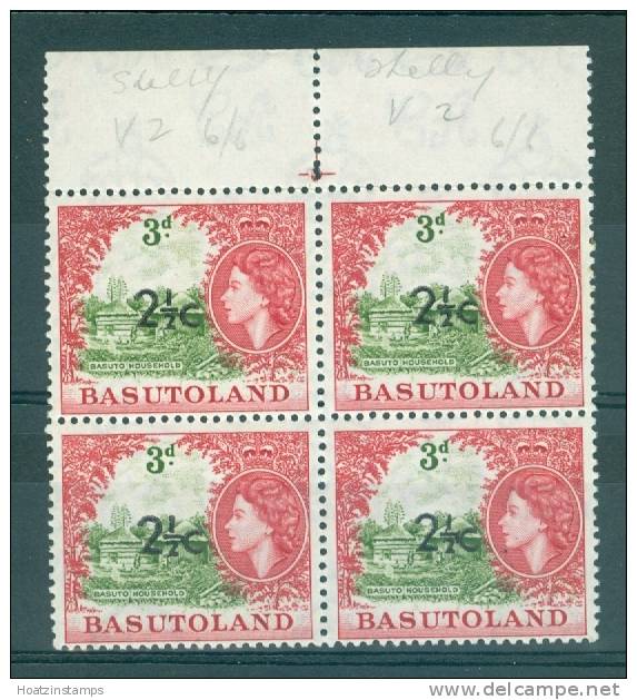 Basutoland: 1961   QE II -  Surcharge   SG61a       2½c On 3d   [Type II OVPT]   Fraction Joined To ´C´   MH - 1933-1964 Kronenkolonie