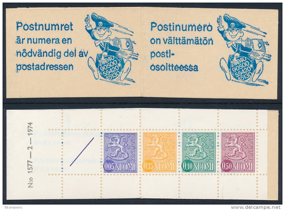 FINLAND/Finnland 1974 Coat Of Arms Lion, Slot Machine Booklet HA10 (1577)** - Postzegelboekjes