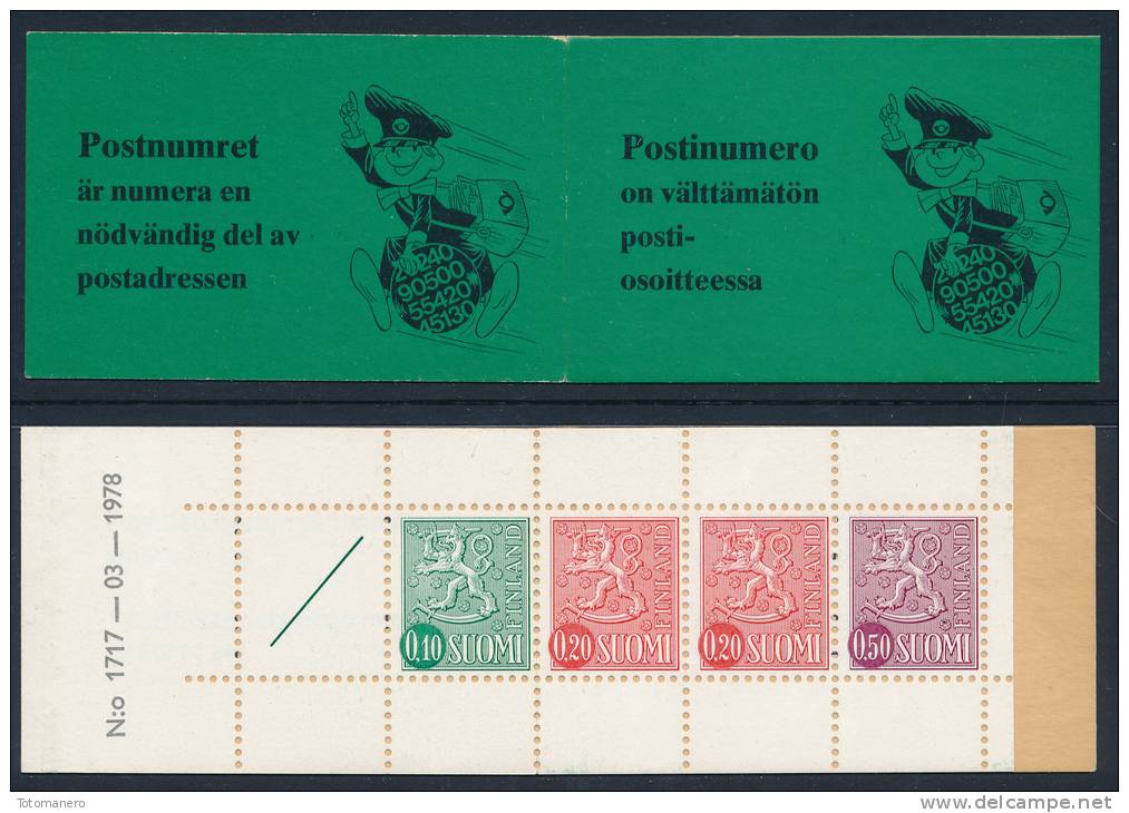 FINLAND/Finnland 1978 Coat Of Arms Lion, Slot Machine Booklet HA11 (1717)** - Booklets