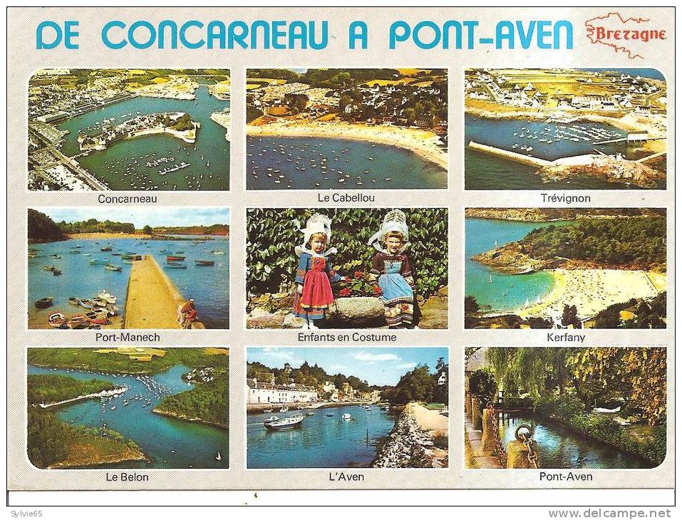 De CONCARNEAU à PONT AVEN-Multivues:concarneau;le Cabellou;trévignon;port Manech;kerfany,le Belon,l'aven,pont Aven Costu - Autres & Non Classés