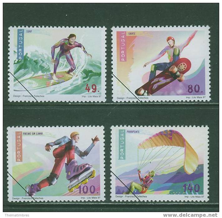 SPE0080 Specimen Sports Extremes Parapente Roller Surf Skate 2162 à 2165 Portugal 1997 Neuf ** - Unused Stamps