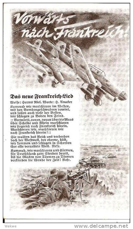 III-Pro118/ Propagandakarte, Frankreich-Feldzug (Stukas Etc) Mit Frankreichlied - Brieven En Documenten