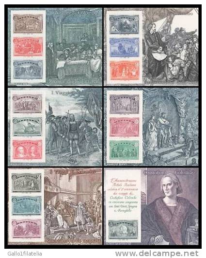 1992 ITALIA - I VIAGGI DI C. COLOMBO - N.6 FOGLIETTI, EMISSIONE CONGIUNTA CON SPAGNA - PORTOGALLO - U.S.A.. MNH - Emissioni Congiunte