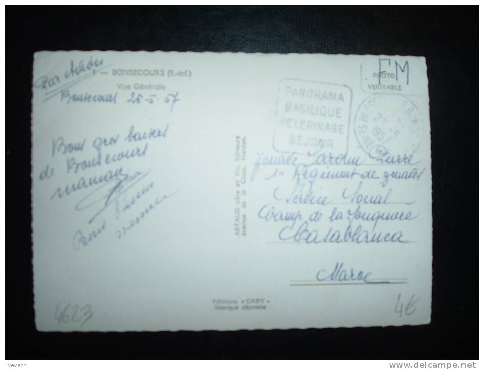 CP EN FM OBL.MECANIQUE DAGUIN 27-5-1957 BLOSSEVILLE BONSECOURS (76 SEINE-MARITIME) - Mechanical Postmarks (Other)