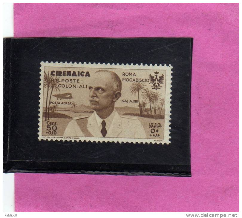 CIRENAICA 1934 ROMA-MOGADISCIO 50 +10 C MNH - Cirenaica