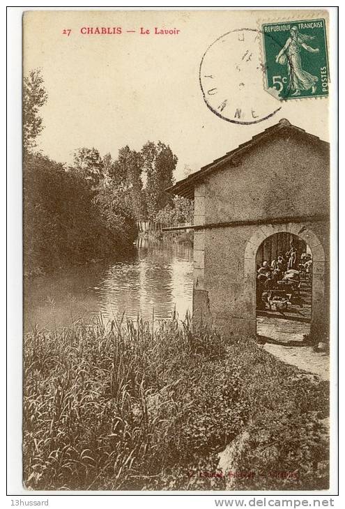 Carte Postale Ancienne Chablis - Le Lavoir - Métiers, Laveuses, Lavandières - Chablis