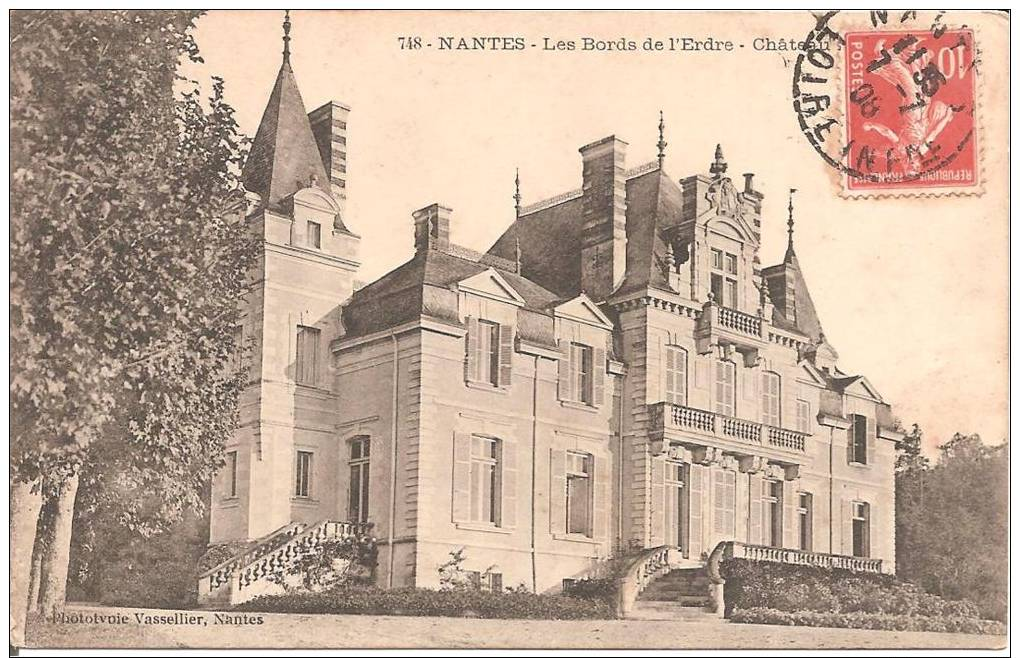 NANTES (44) Château Sur Les Bords De L'Erdre En 1908 (Carte Pas Courante) - Nantes