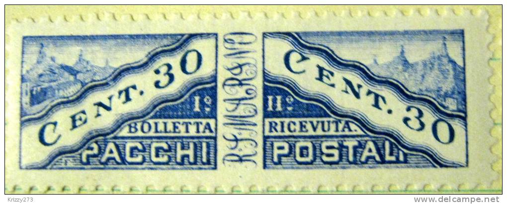 San Marino 1928 Parcel Postage 30c - Unused - Segnatasse