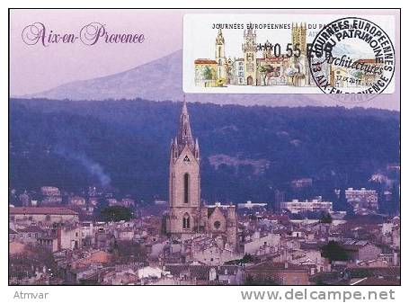 FRANCE (2011) - Carte Maximum Card - ATM LISA - Journées Patrimoine - Aix-en-Provence - Église St. Jean + Ste. Victoire - 2010-... Viñetas De Franqueo Illustradas