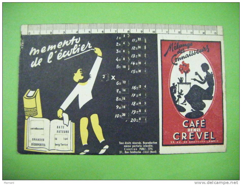 Memo De L'ecolier-pub Cafe Henri Crevel - Advertising