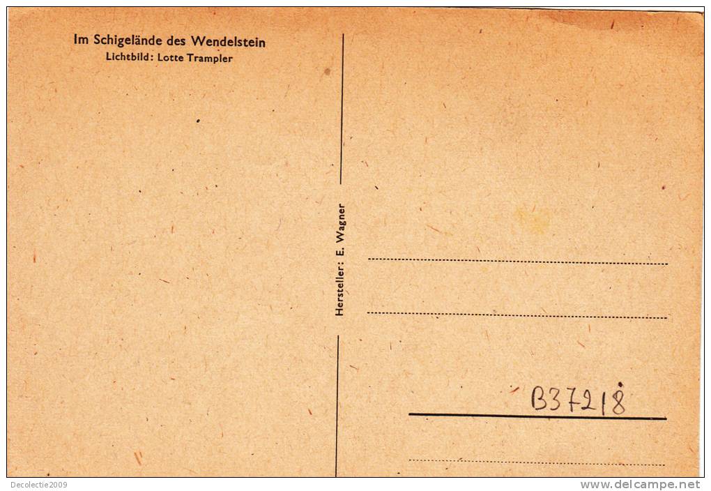 B37218 Im Schigelande Des Wendelstein Lichtbild Lotte Trampler Not Used Good Shape - Rosenheim