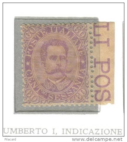 Italia Italy Italien Italie 1889 Effigie Umberto I  60 Cent.  MNH - Mint/hinged