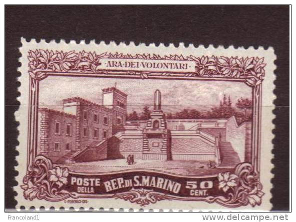 1927 S. Marino - Ara Dei Volontari N. 134 Integro -MNH** - Ongebruikt