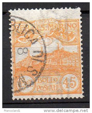 1903 S. Marino - Veduta N 41 Timbrato Used - Oblitérés