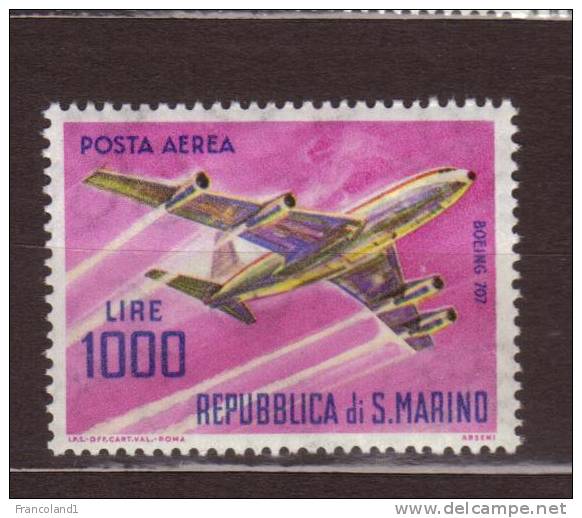 1964 San Marino - Aerei Moderni A148 Integro MNH** - Luchtpost