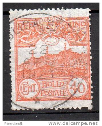 1903 S. Marino - Veduta N 40 Timbrato Used - Used Stamps