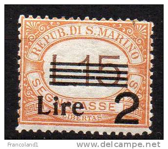 1936 San Marino - Segnatasse 53 Integro MNH** Firma Bolaffi  Sassone 187 € - Impuestos