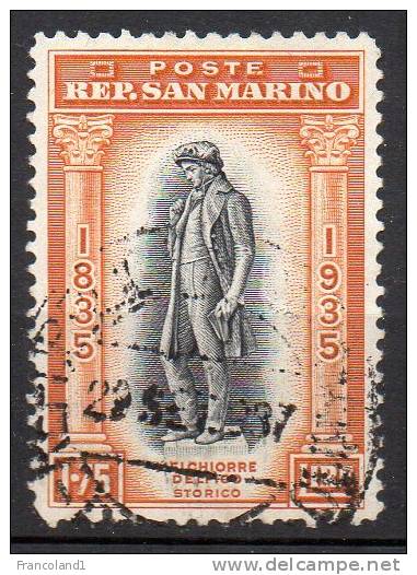 1935 San Marino - Morte Di Delfico N. 204 Timbrato Used Sassone 140 € - Used Stamps