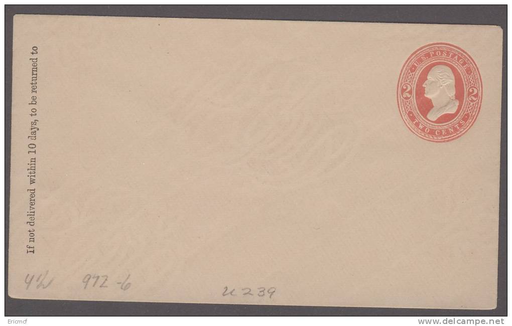 USA 2c Postal Stationery Envelope U239 (3) - Autres & Non Classés