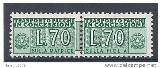 1955-81 ITALIA PACCHI IN CONCESSIONE STELLE 70 LIRE MNH ** - RR9160 - Colis-concession