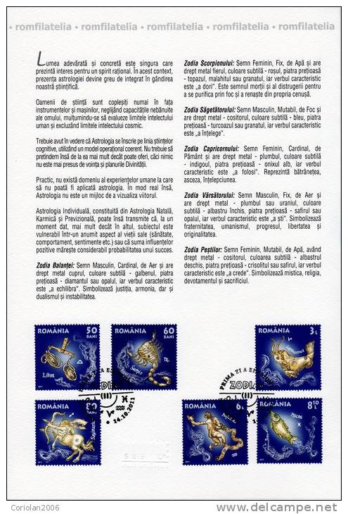 Romania 2011 / Zodiac (II) / Philatelic Document - Astrologie