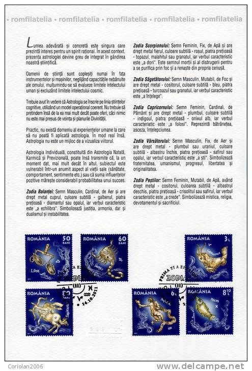 Romania 2011 / Zodiac (II) / Philatelic Document - Astrology