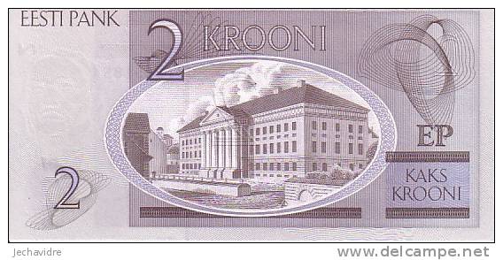 ESTONIE   2 Krooni  Emission De 2007    ***** BILLET  NEUF ***** - Estonia