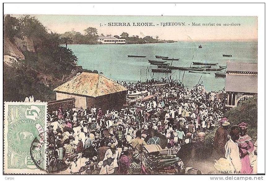 SIERRA LEONE. - Freetown - Meat Market On Sea-shore. - Sierra Leone