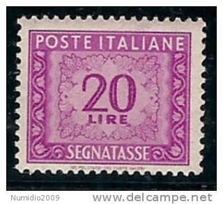 1947-54 ITALIA SEGNATASSE 20 LIRE RUOTA LUSSO MNH ** - Segnatasse