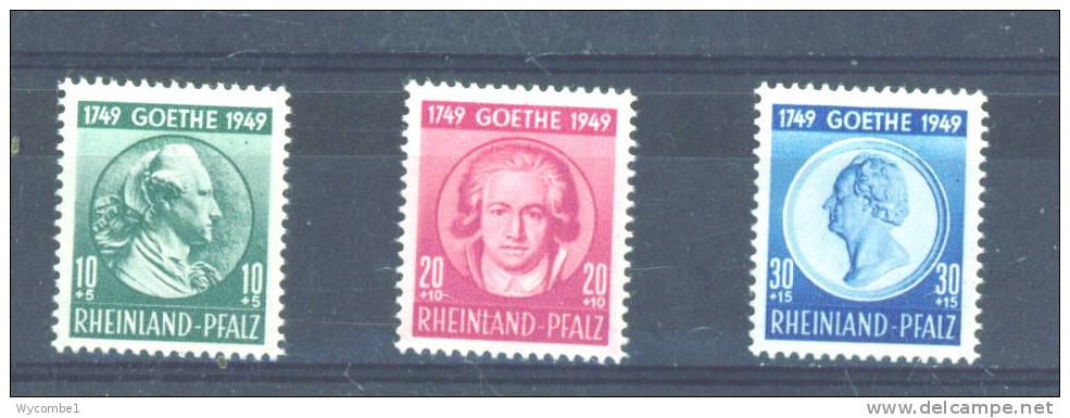 GERMANY (ALLIED OCCUPATION - FRENCH ZONE) - RHINELAND PALATINATE  -  1949  Goethe  MM - Andere & Zonder Classificatie