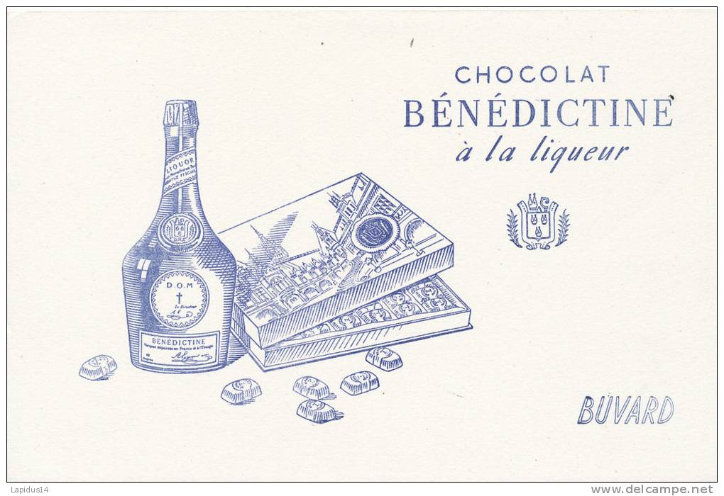 BU 907 /  BUVARD     CHOCOLAT  BENEDICTINE  A LA LIQUEUR - Chocolade En Cacao