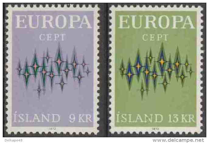 Iceland Island 1972 Mi 461 /2  YT 414 /5 ** Stars / Sterne / étoiles / Sterren - Europa Cept - Ongebruikt