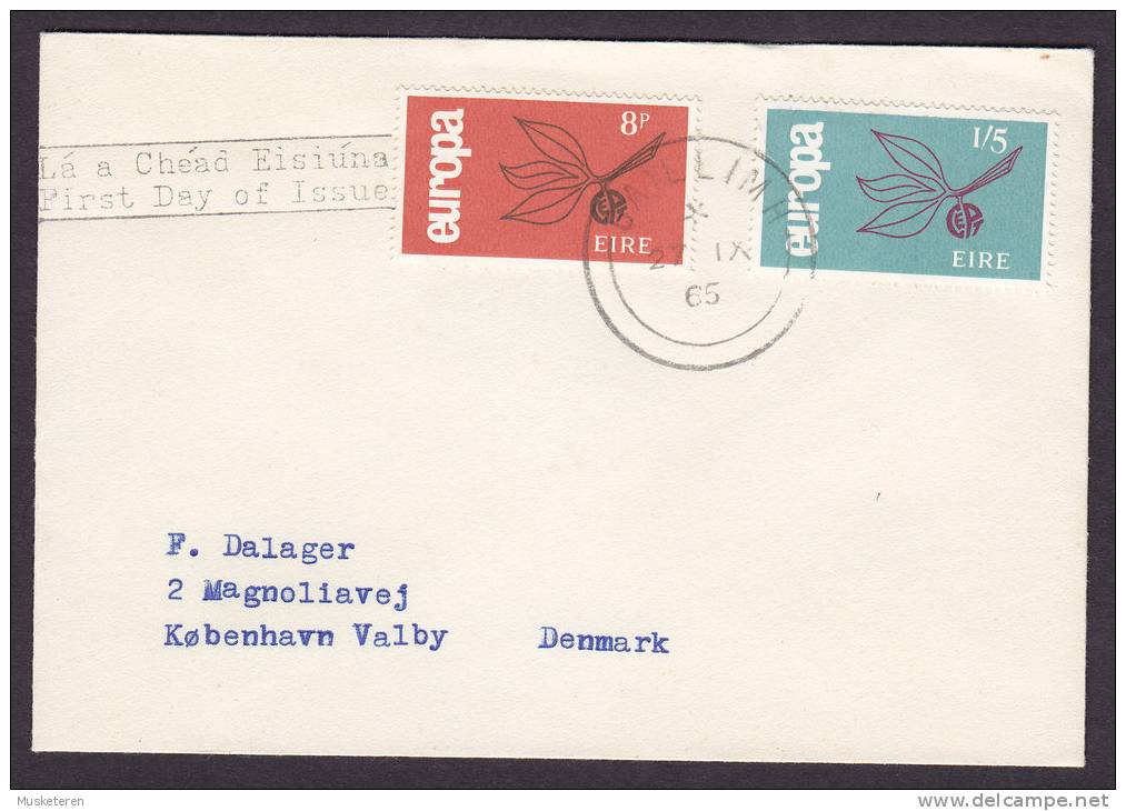 Ireland FDC Cover 1965 Europa CEPT Sent To VALBY Denmark - FDC