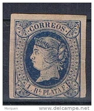 Sello 1 Real ANTILLAS, Colonia Española 1867,  Num 11 * - Cuba (1874-1898)