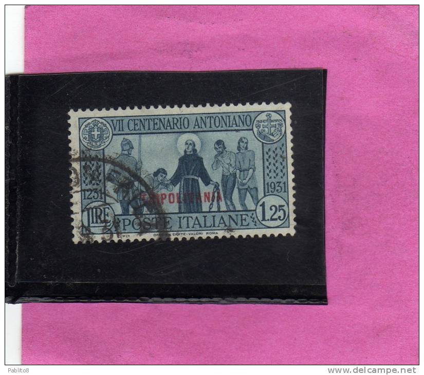 COLONIE ITALIANE TRIPOLITANIA 1931 S. ANTONIO LIRE 1,25 TIMBRATO USED - Tripolitaine