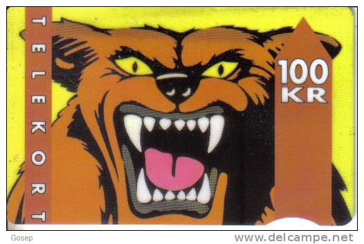 Denmark-dk-kd-31a-wolf-(1 1/91-12/94-tirage-52.000- Used Card+1 Card Prepiad Free - Denmark