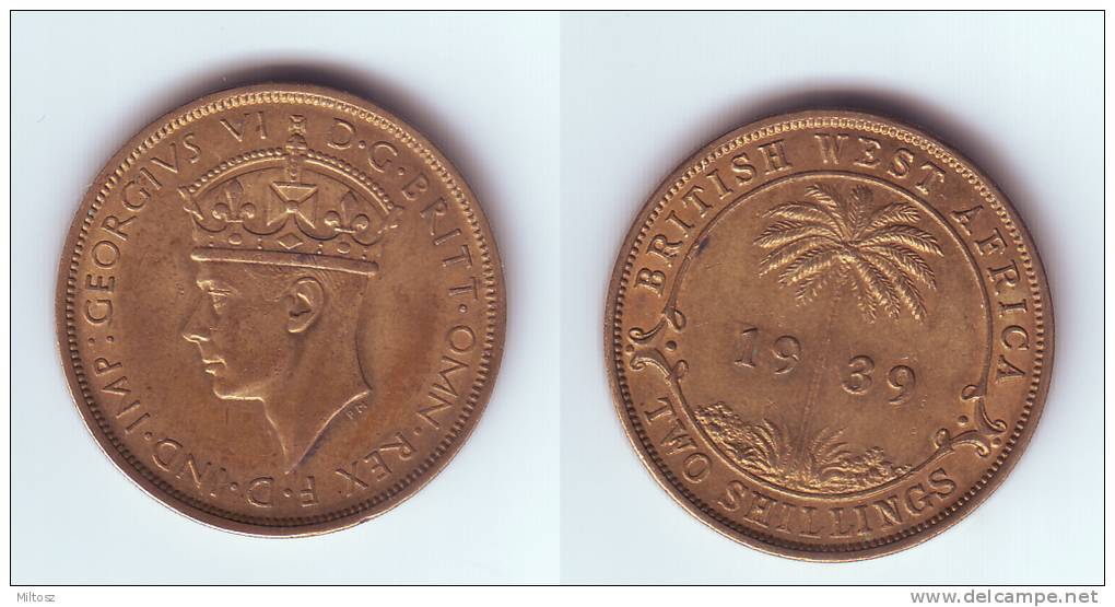 British West Africa 2 Shillings 1939 H King George VI - Autres – Afrique