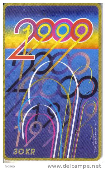 Danmark-dk-s-42-new Year(2000)-(11/99-6/2001)-tirage-200.100-used Card+1 Card Prepiad Free - Dänemark